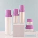 new design luxury acrylic skincare packaging set cosmetic jars with matte purple cap plastic cream jar