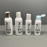 PCR PET plastic shampoo bottle with disc cap 100/150ml eco friendly packing