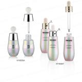 Pearl white glass essential oil dropper bottle with round cute bulb 30ml