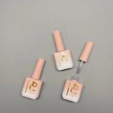 Square Gradient pink glass nail polish bottle with gold foil stamping 10ml
