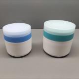Stock pp Plastic Jar with double layer cap Lotion cream jar 30g 50g dispenser bottle makeup Cosmetic packaging