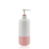 Blue pink and white cylinder 120ml 300ml 500ml PE plastic press pump bottle for lotion/shampoo/conditioner