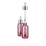 Custom gradient color oil glass dropper bottles with square shape rubber 30ml