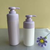 Purple and white cylinder 200ml 300ml PE plastic press pump bottle for lotion/shampoo