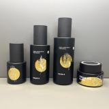 30ml 60ml 100ml cylinder round frosted glass lotion bottle with pump and lid for skincare