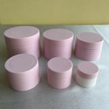 Custom pink cylinder 10/15/30/50/80/100g double layer cream jar for cosmetic cream/eye cream/Hair mask
