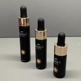 10/15/30ml Matte black glass dropper tube bottle with gold serum packing